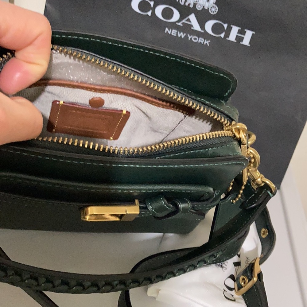 Coach Tate 18 leather. Crossbody Amazon Green leather - Picture 10 of 12
